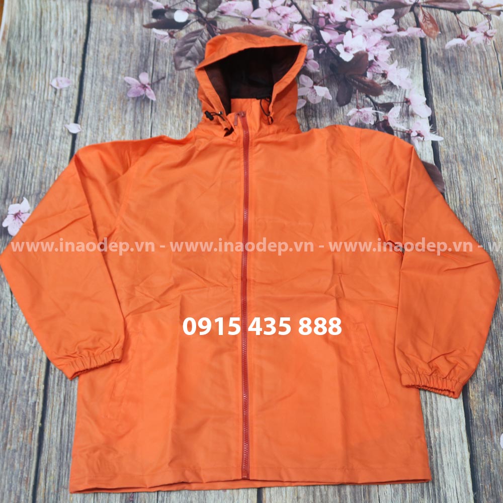 In áo gió màu cam | Cơ sở in áo gió giá rẻ tại Thanh Hóa | May ao gio